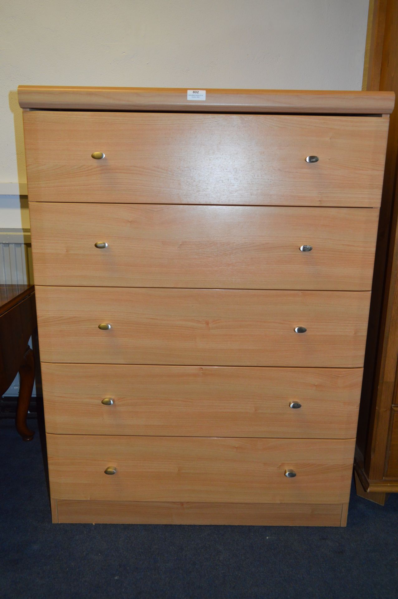 Beech Effect Five Height Chest of Drawers