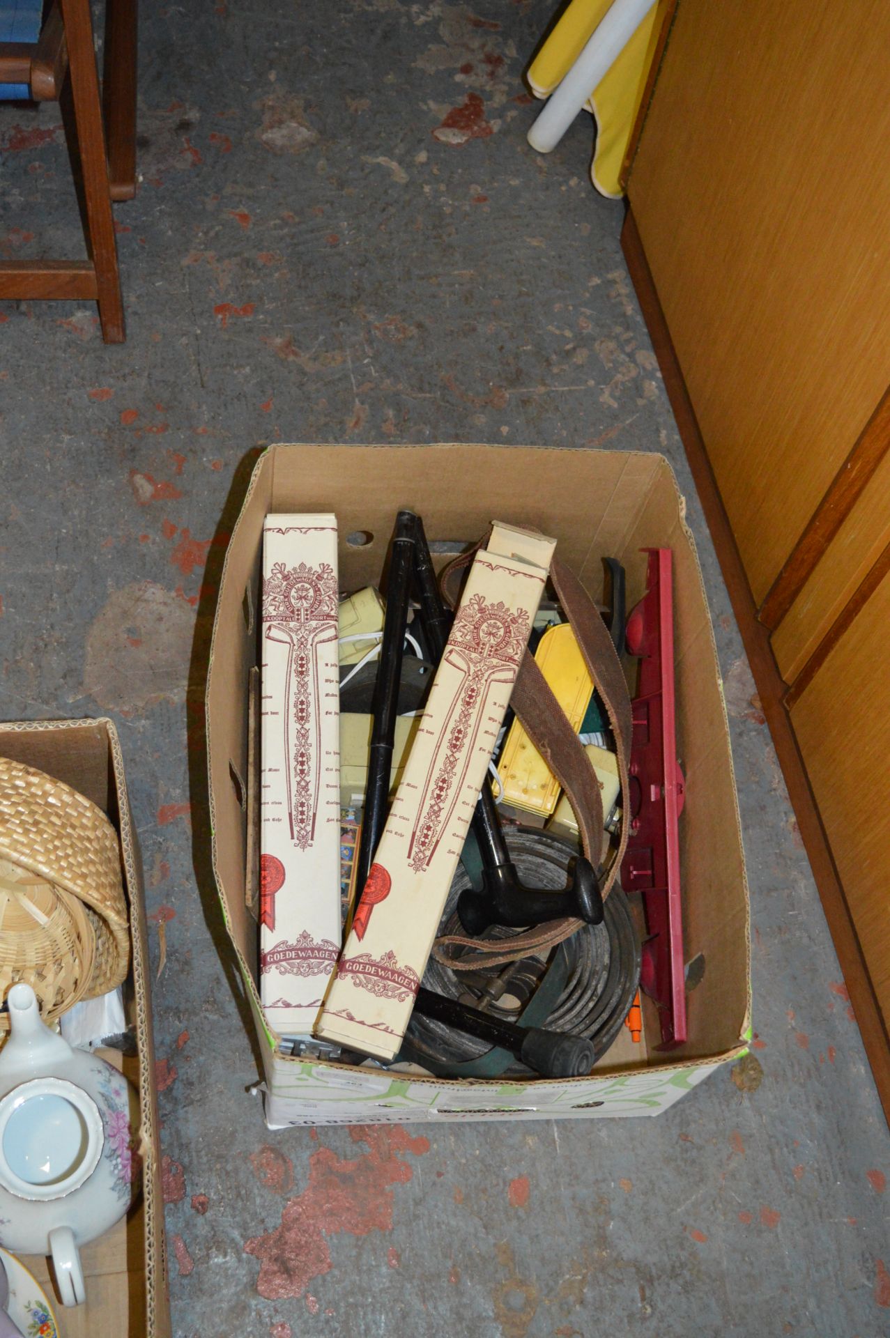 Box Containing Clay Pipes, Cycling Torches, etc.