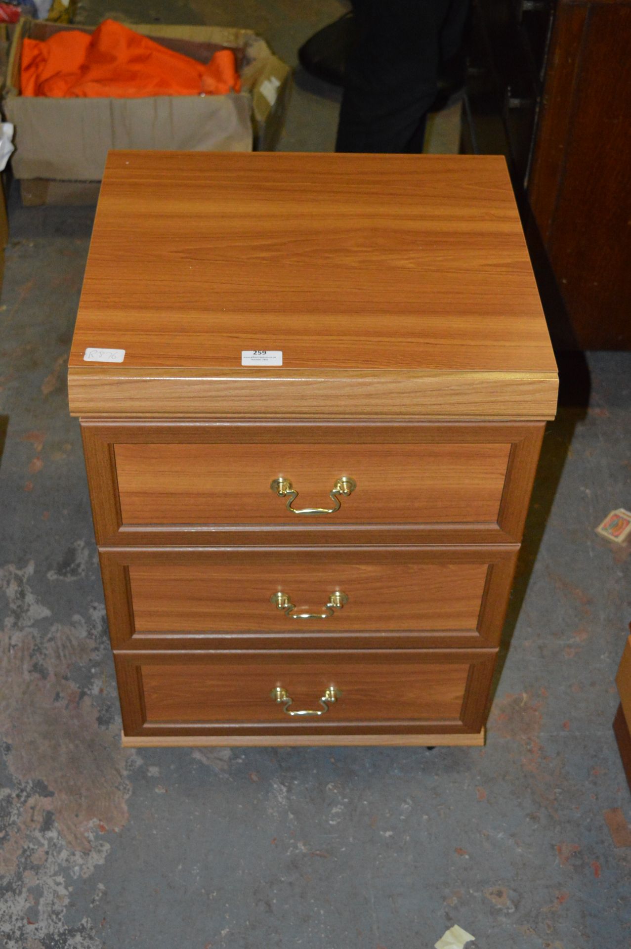 Laminated Wood Three Drawer Side Cabinet