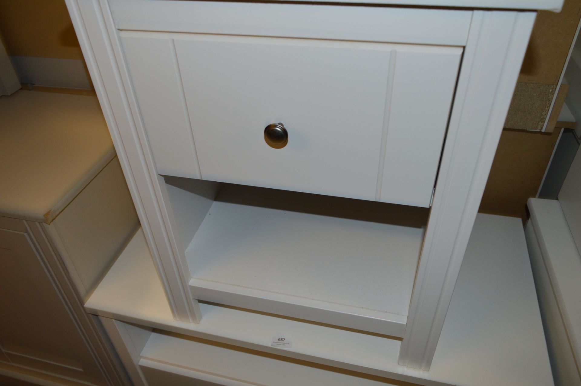 *White Bedside Cabinet with Single Drawer