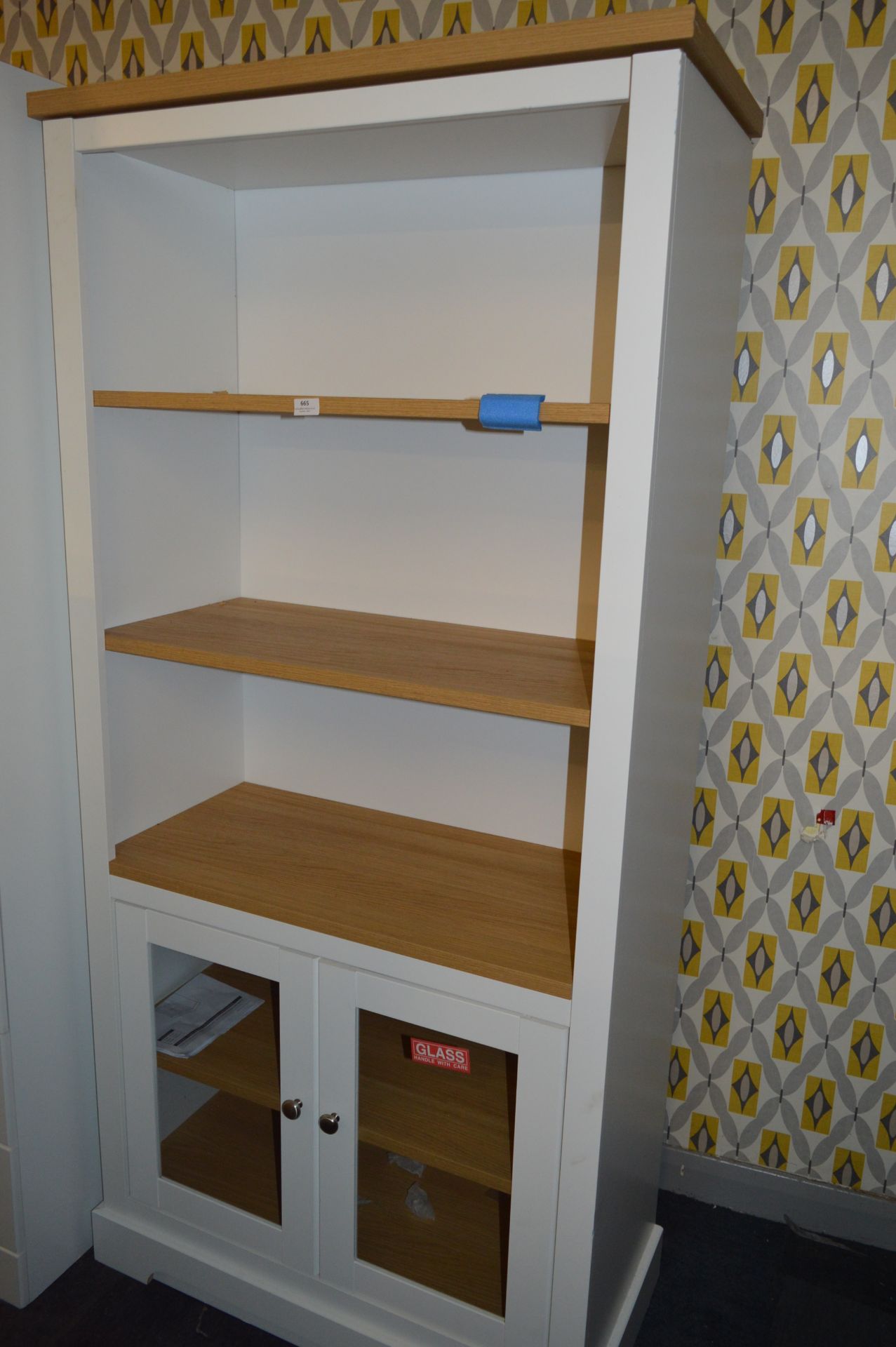 *White Display Unit with Oak Shelves