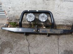 Land Rover Defender Front Bumper with Bull Bar, Winpac 4x4 Spotlamps and 50mm Ball Couplings