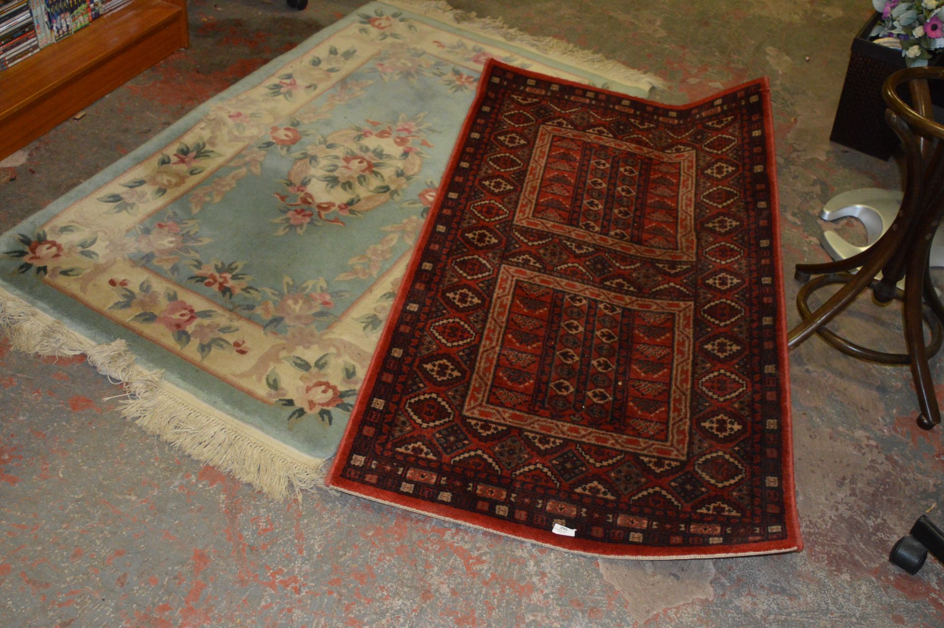 Floral Patterned Rug and a Red Patterned Rug 80x150cm