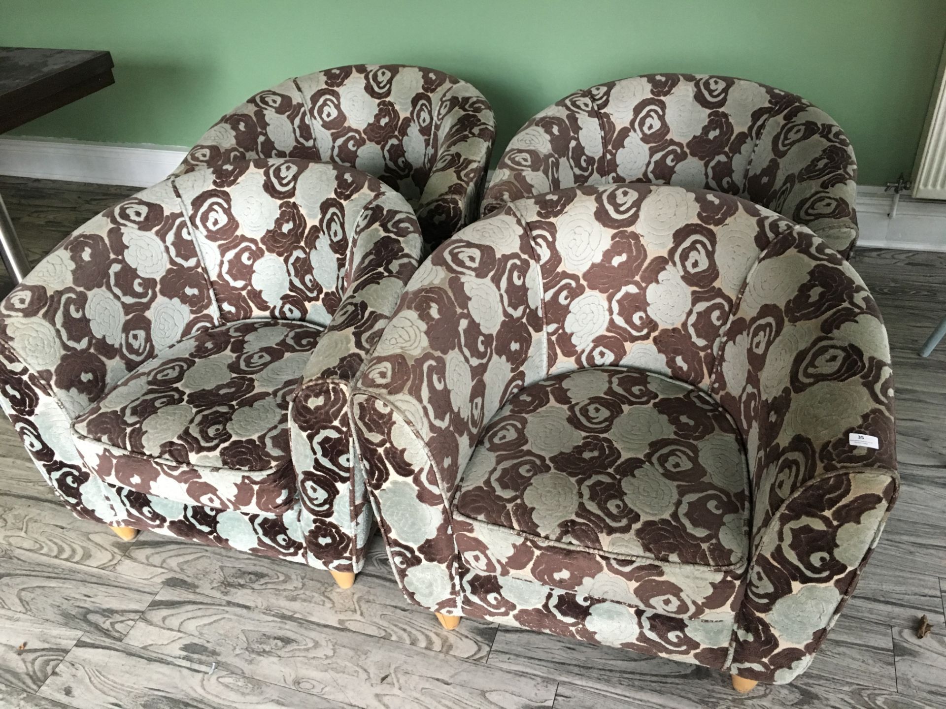 4 Decorative Upholstered Tub Chairs