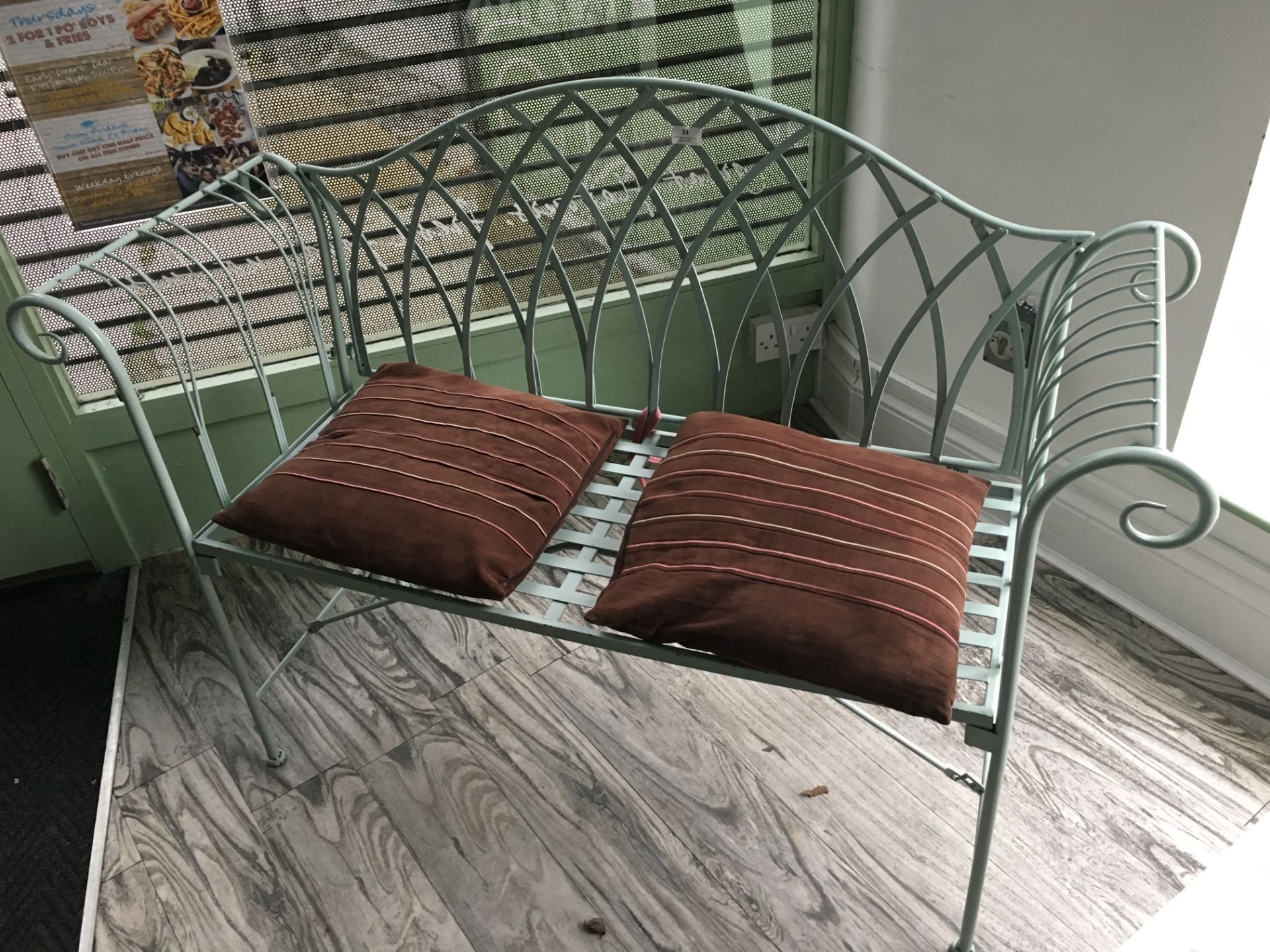 Decorative Metal 2 Seat Bench