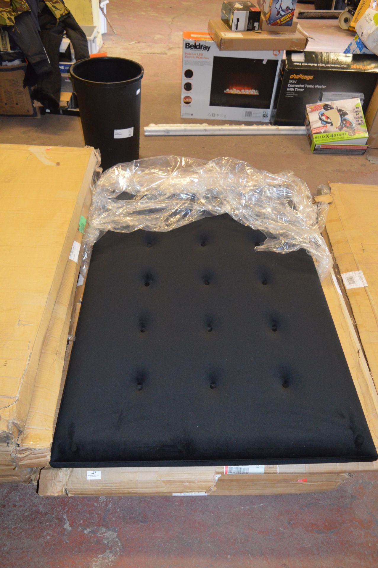 *Manhattan Double Headboard (Black Velvet)