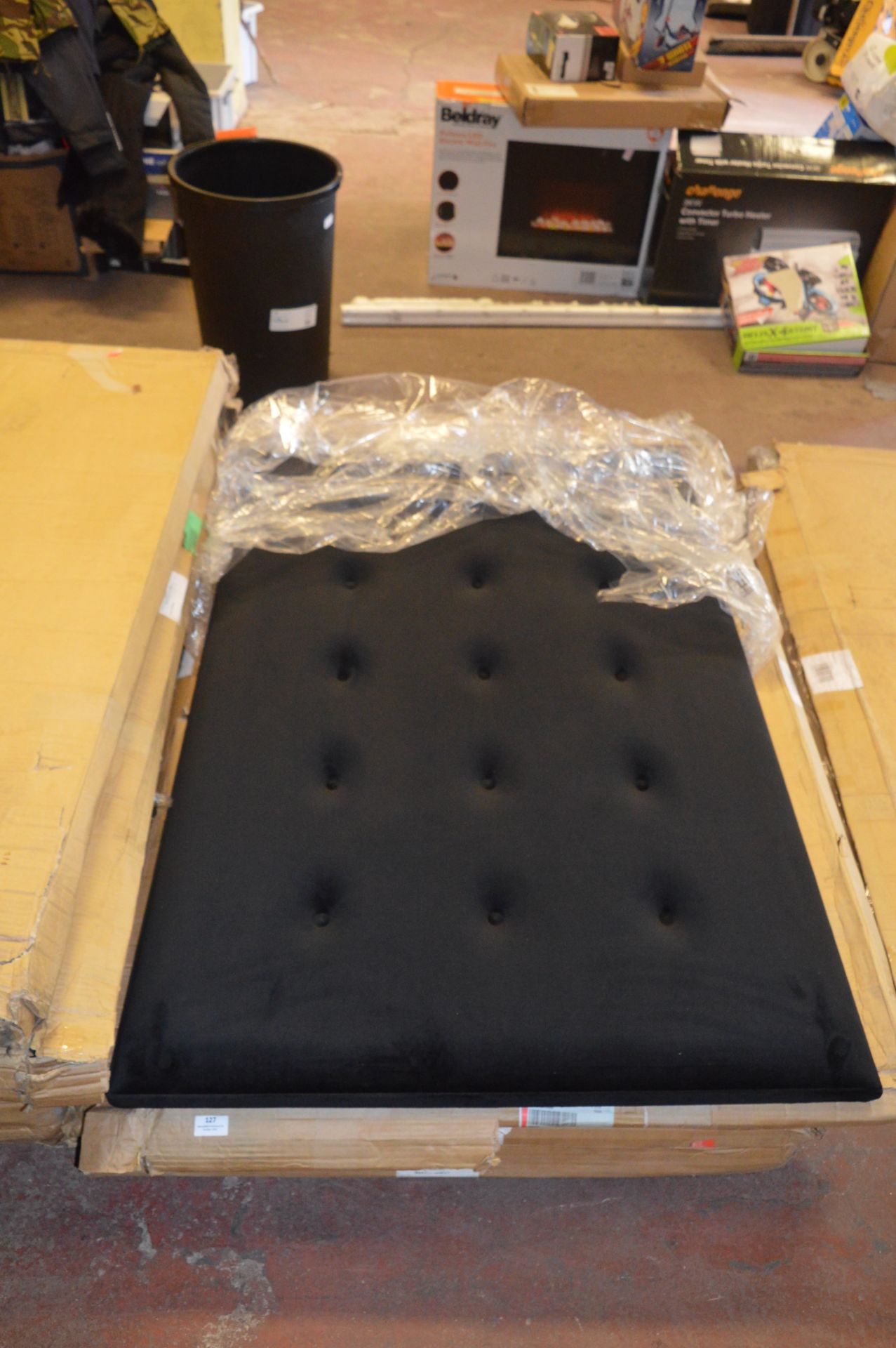 *Manhattan King Size Headboard (Black Velvet)