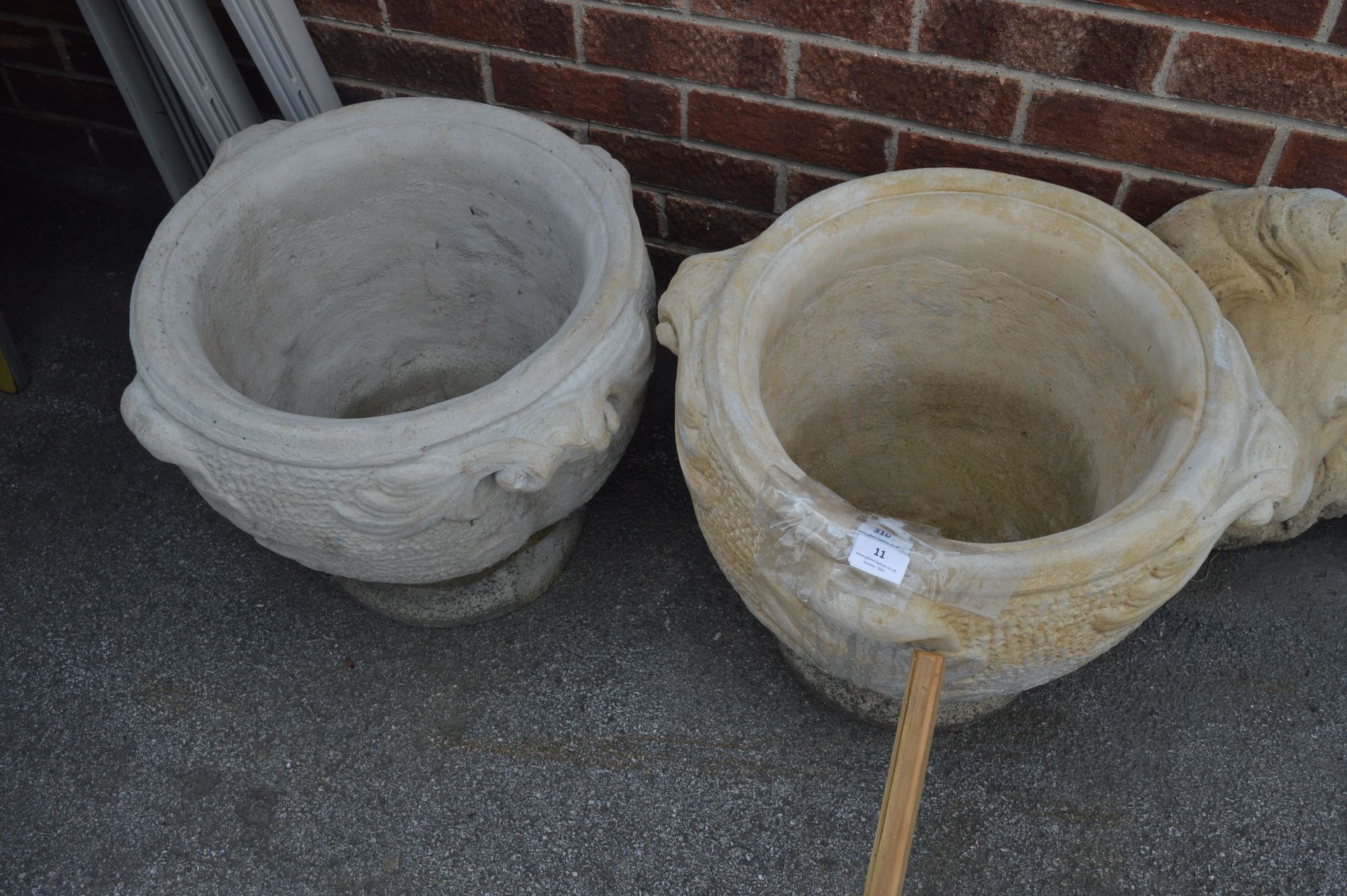 Pair of Reconstituted Limestone Large Garden Planters