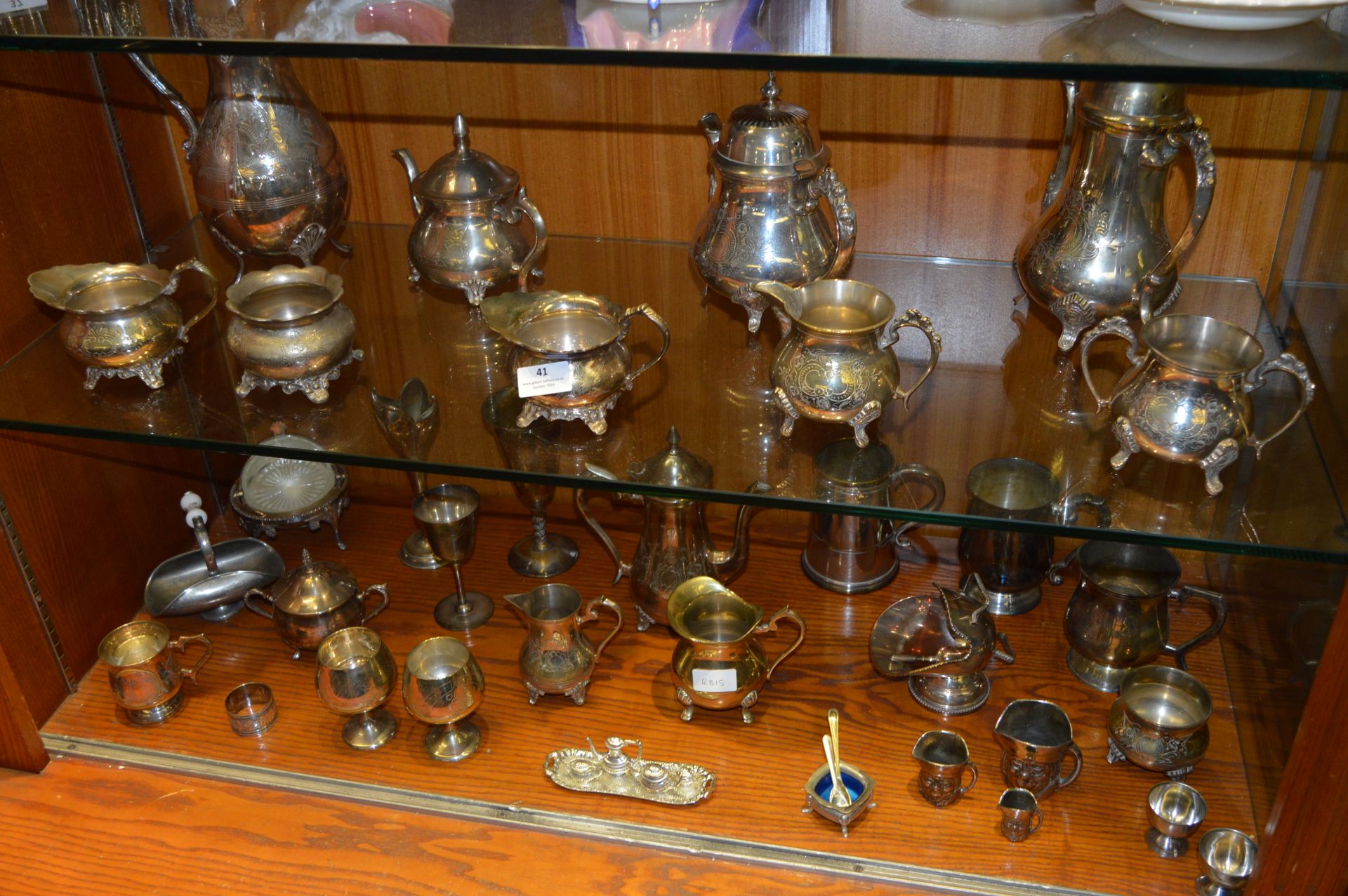 Large Quantity of Silver Plated Ware, Tea Sets, Mugs, Goblets, etc.