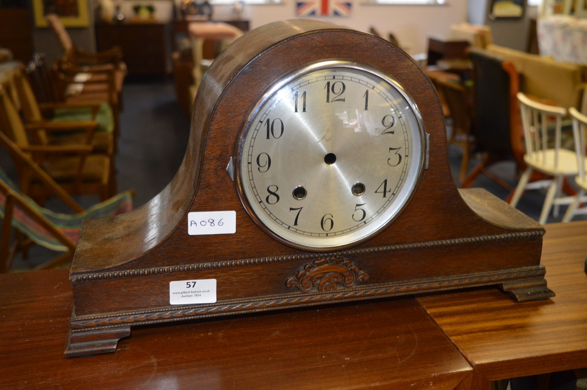 Oak Cased Mantel Clock