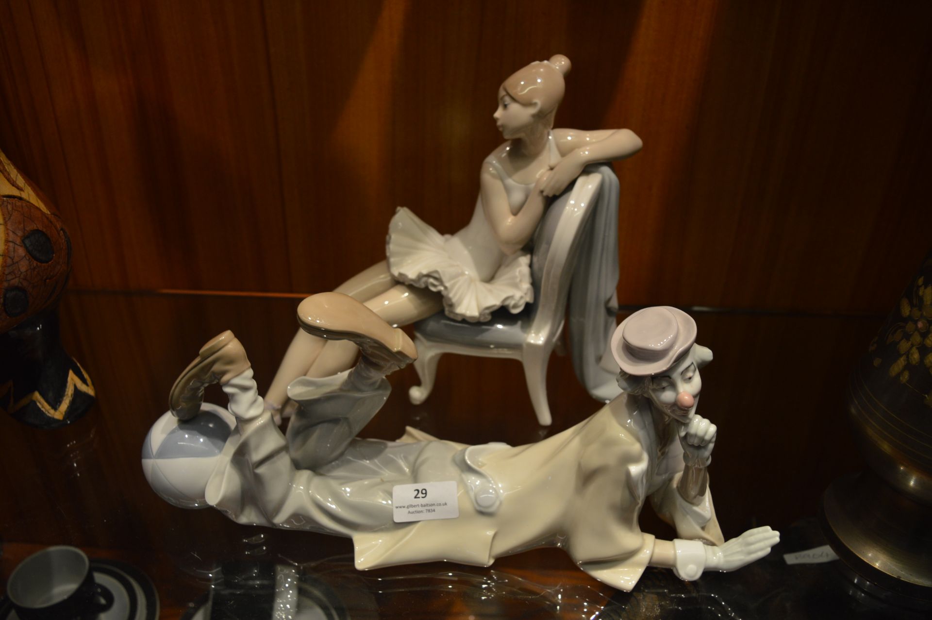 Two Lladro Ballerina and Clown (AF)