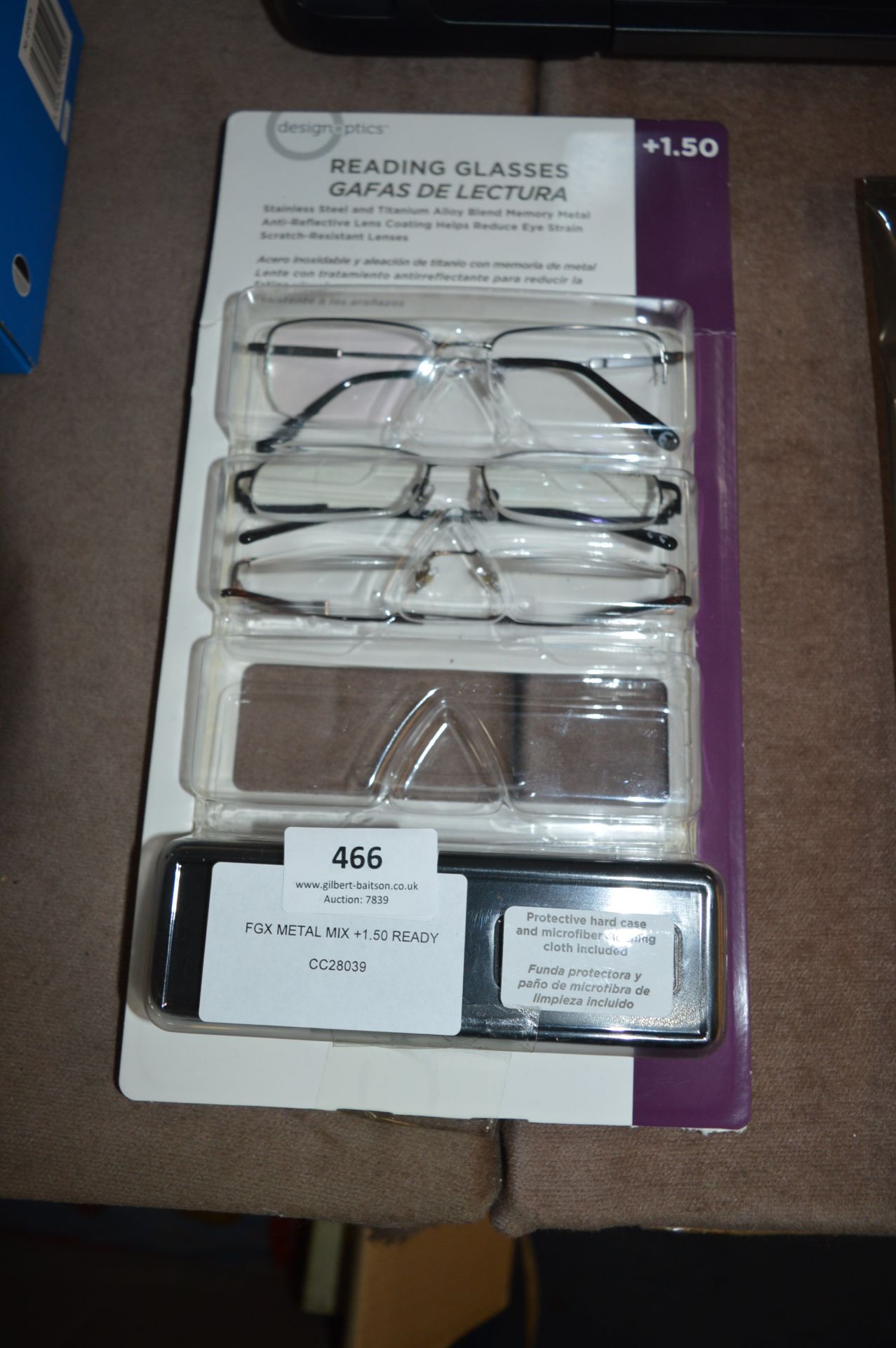 *FGX Metal Mix +1.50 Ready Reader Glasses