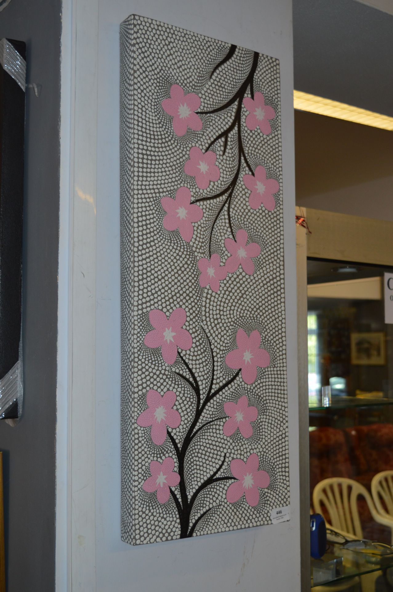 Painting on Canvas "Branch with Pink Flowers"