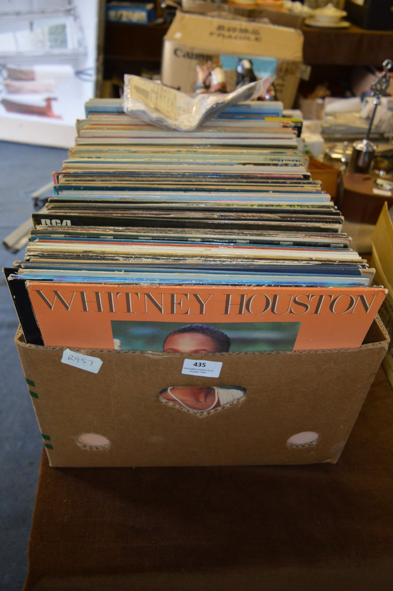 Box Containing a Large Quantity of LP Records