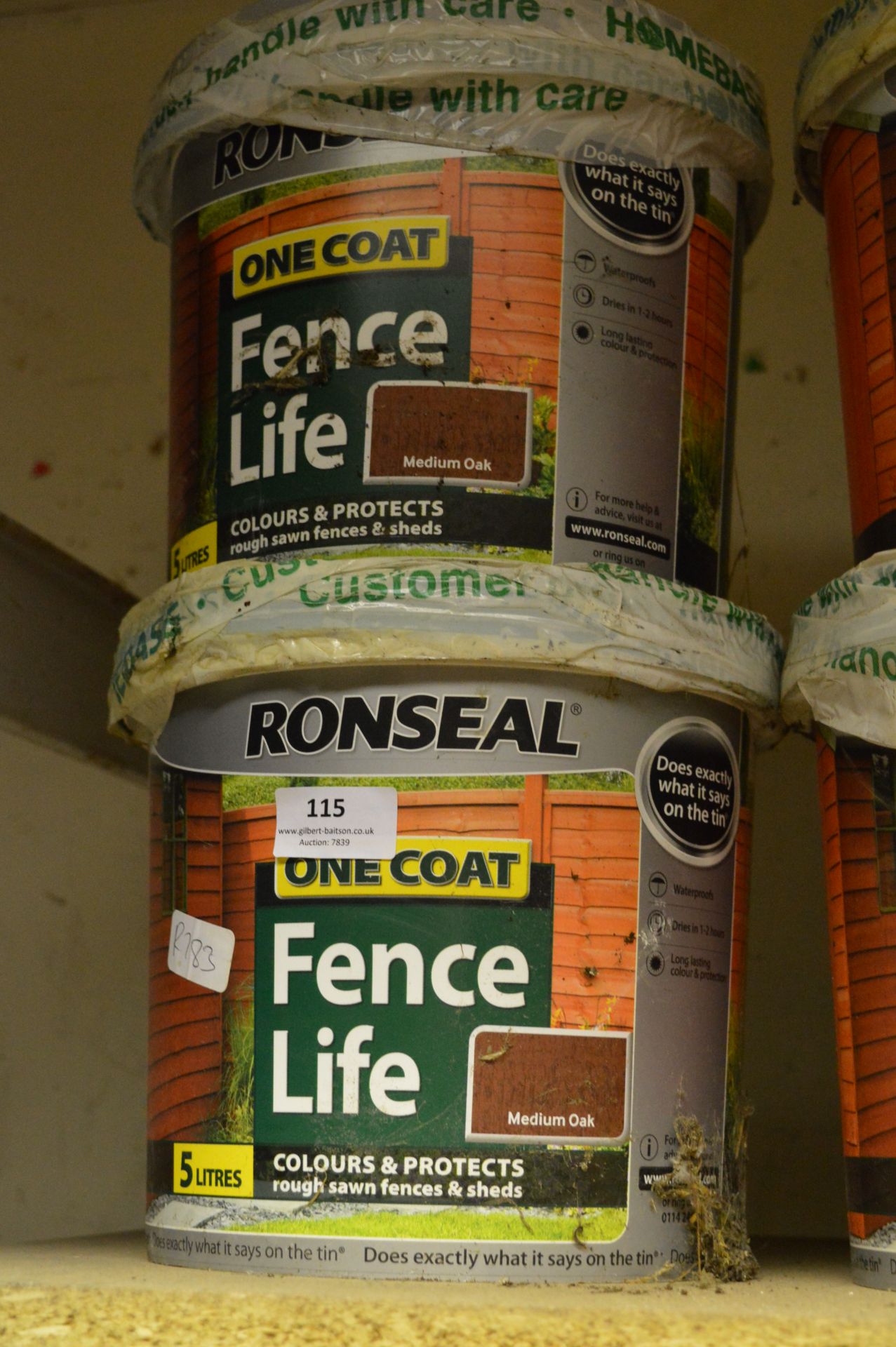 Two Tubs of Ronseal Fence Life (Medium Oak)