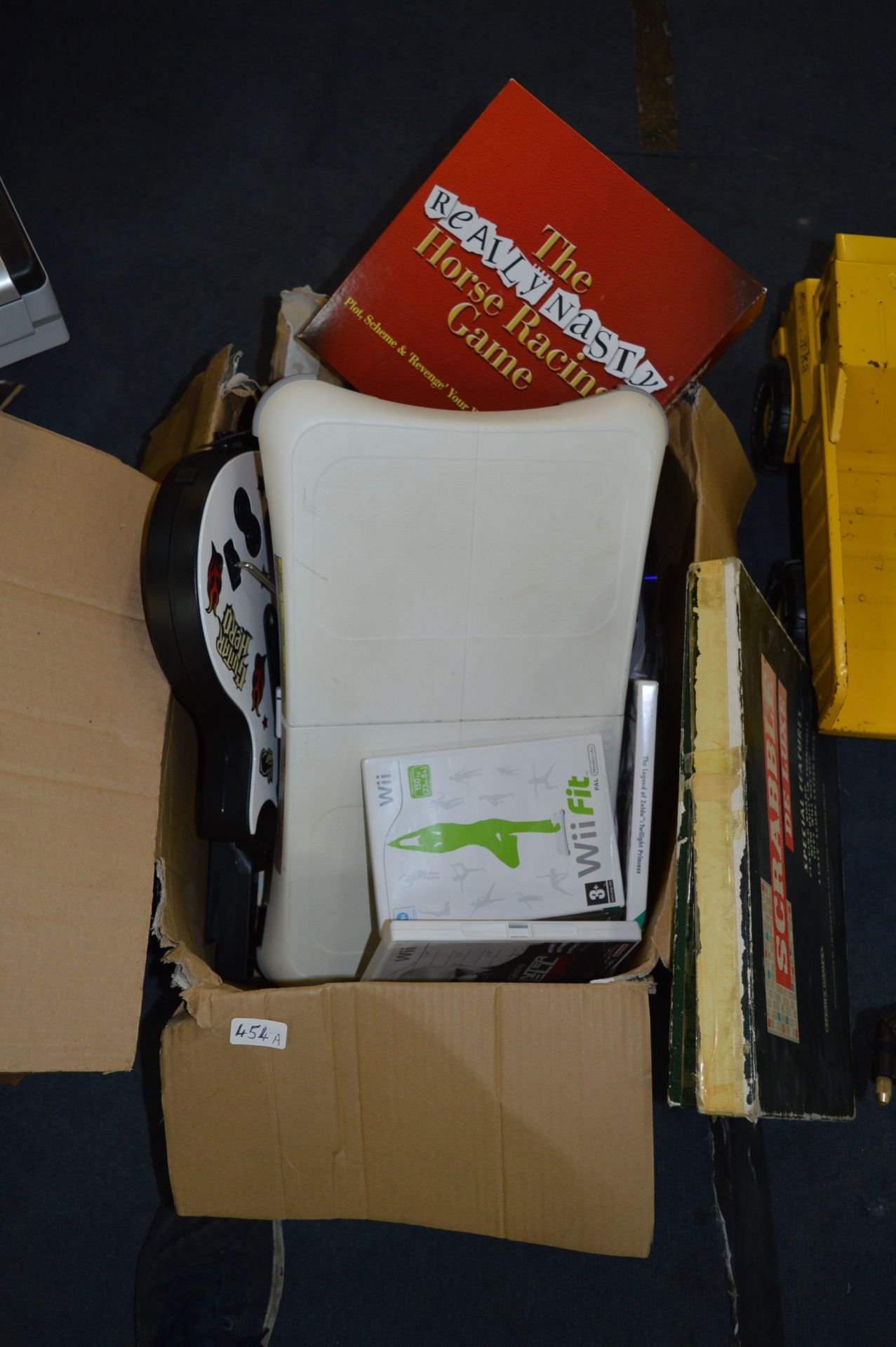 Box Containing Wii Fit Board, Games and Accessories