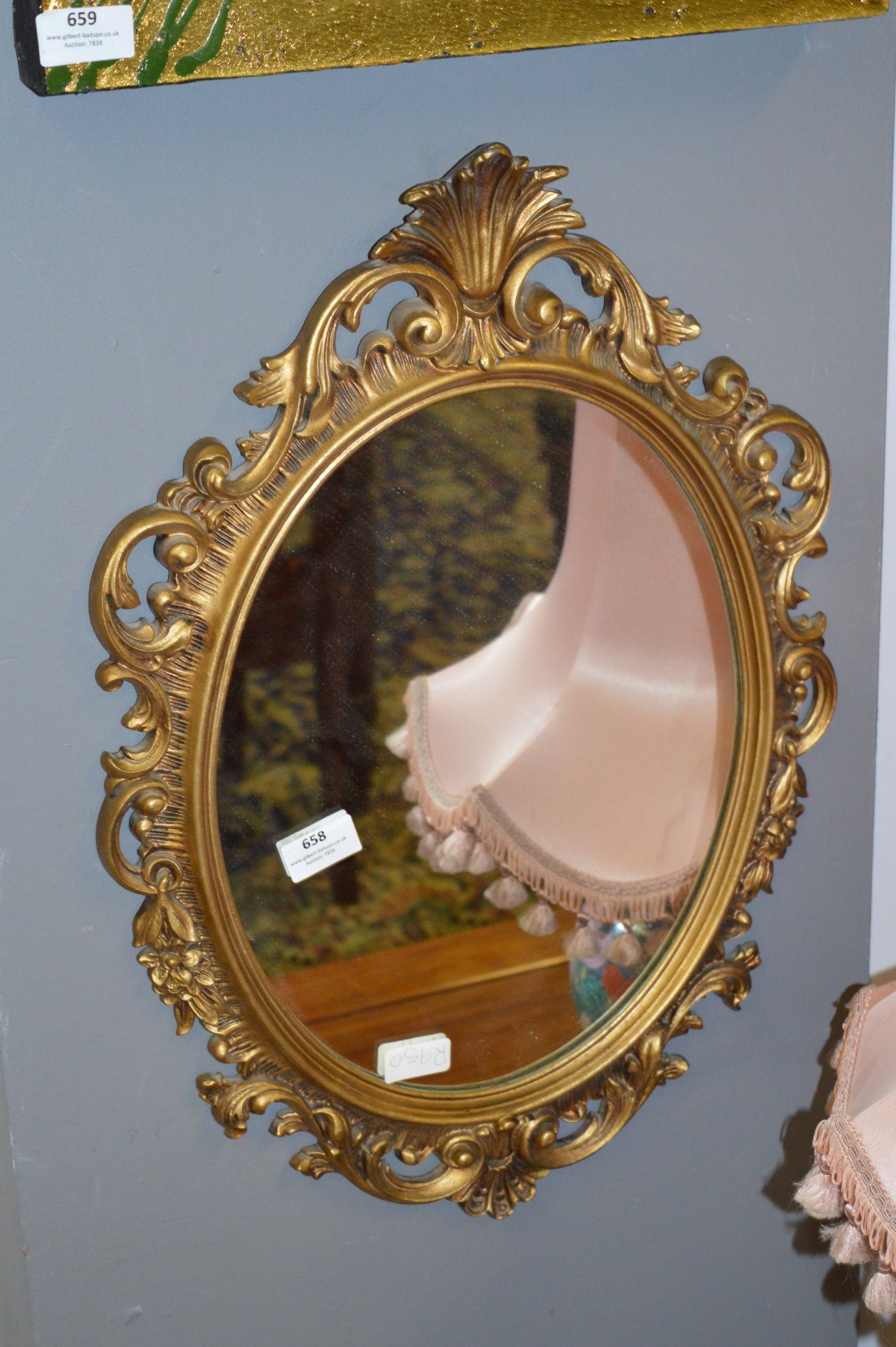 Oval Gilt Framed Wall Mirror