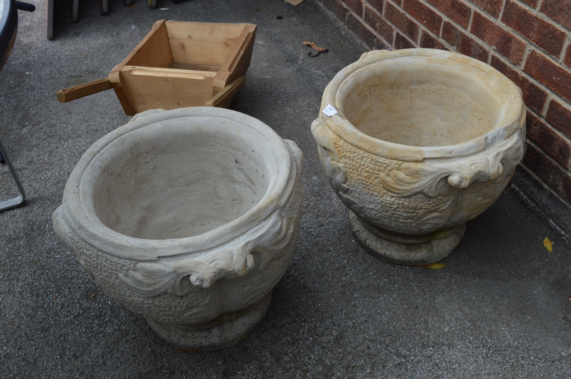 Pair of Large Reconstituted Limestone Garden Planters