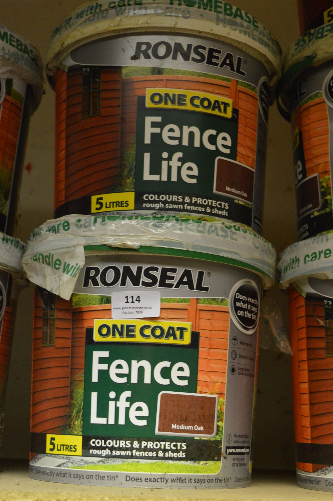 Two Tubs of Ronseal Fence Life (Medium Oak)