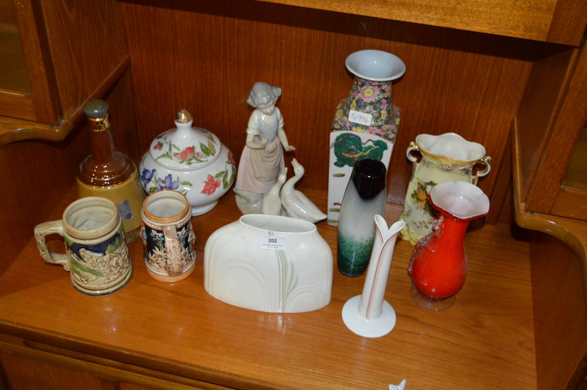 Collection of Pottery Including Royal Doulton, Vases, Glassware, Wade Bell, etc.