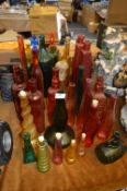 Collection of Coloured Glass Bottles