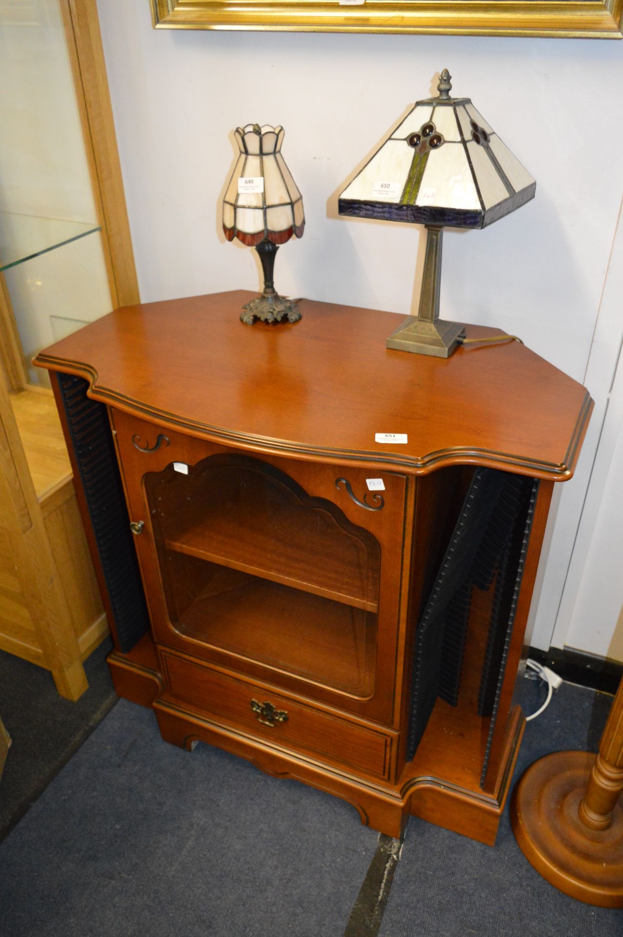 Walnut Effect Hi Fi Cabinet with CD Shelf