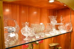Selection of Glassware, Fruit Bowl, Cake Dish, Vases, Decanter, Basket, etc.