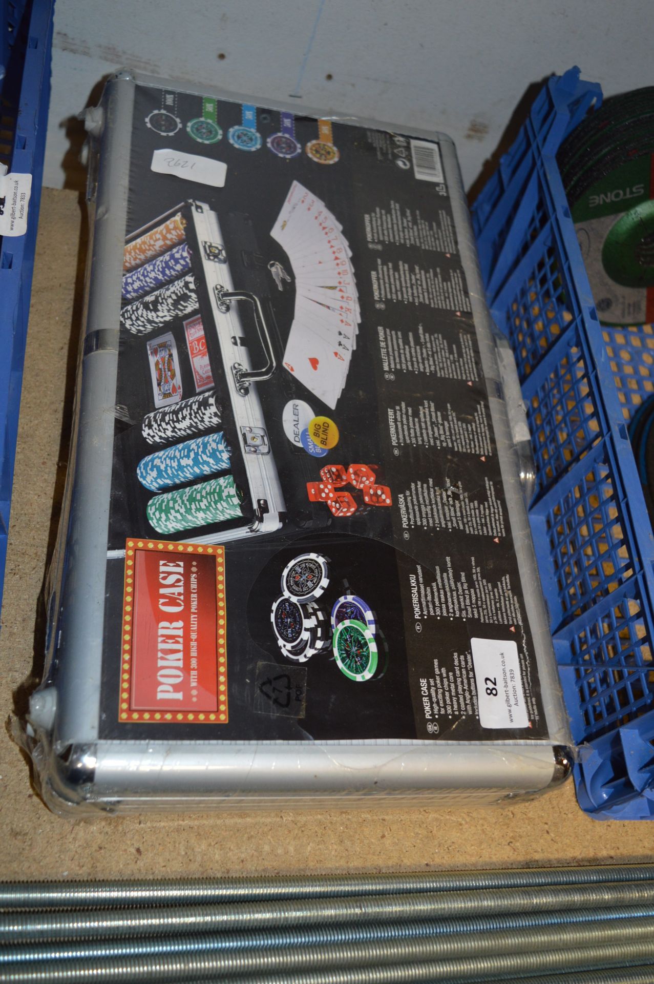 Set of Poker Chips, Playing Cards and Dice in Carry Case