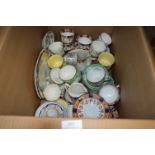 Box of Part Tea Sets; Cups, Saucers and Side Plates