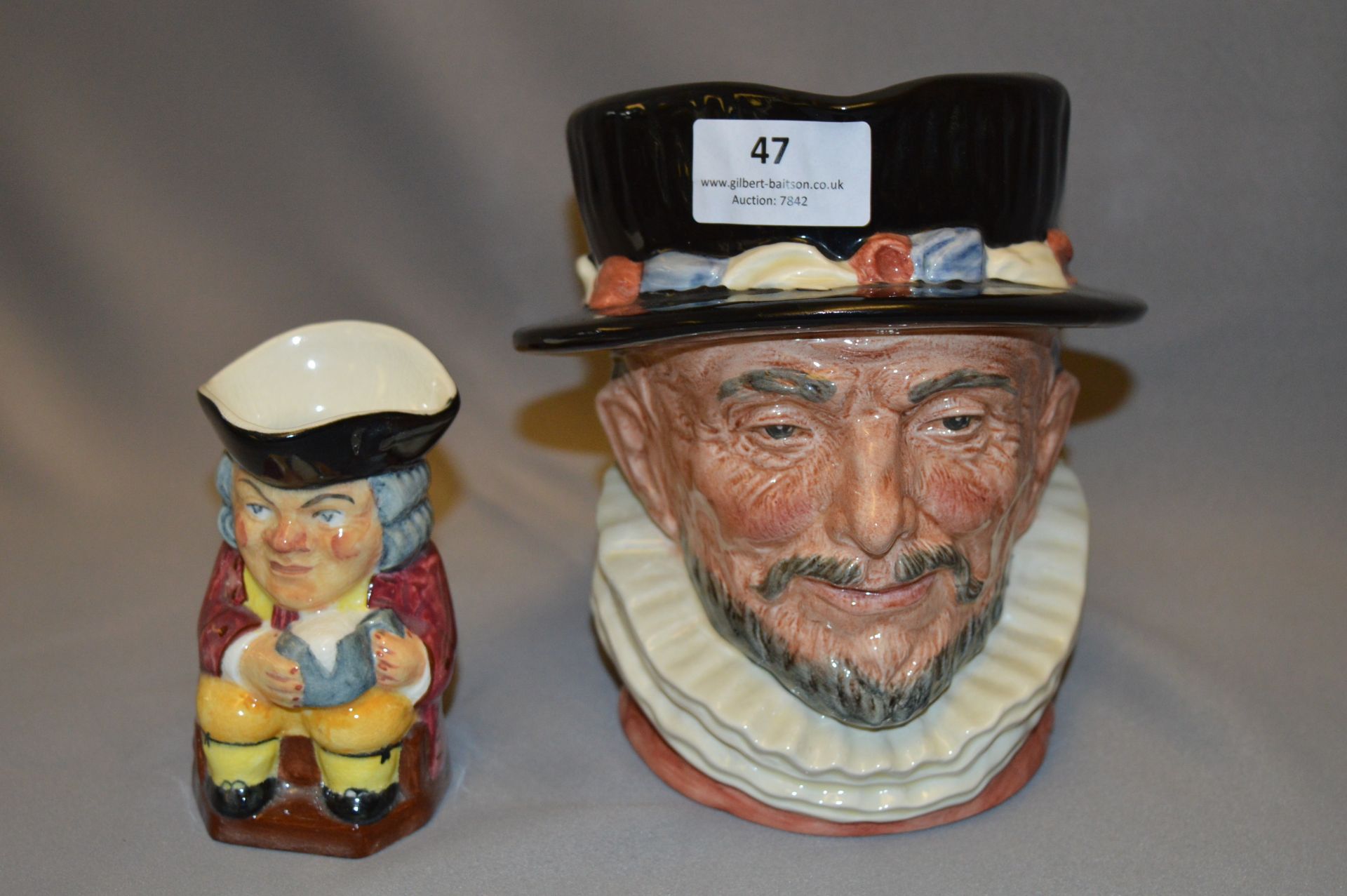 Royal Doulton Toby Jug "Beefeater" and Another Small Toby Jug