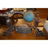 Metal Lustre Fireside Tools, Canon Poker Stands, Knight & Lady Fire Front