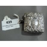 Hallmarked Silver Embossed Vesta Case "Birmingham 1901" Approx. 46.3g