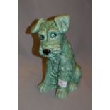 Sylvac Pottery 11" Terrier Dog (Green)