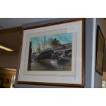 Framed Adrian Thompson Watercolour "Hull Trawler Stella Carina H573"