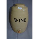Stoneware Wine Barrel