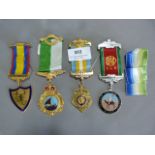 Group of Four Masonic Medals with Ribbons