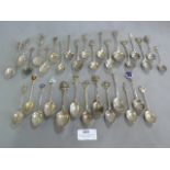 Large Collection of Silver Collector's Tablespoons Approx. 408g