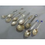 Collection of Ten Silver 800 Collector's Teaspoons Approx. 106g