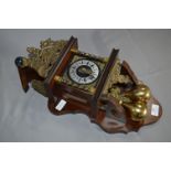 Brass and Mahogany Cased Wall Clock