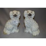 Pair of Staffordshire White Spaniels