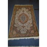 Brown Floral Pattern Rug 5'4" by 5'1"