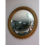 Gilt Framed Convex Wall Mirror