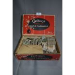 Cadburys Chocolate Box Containing a Collection of Wills Cigarette Cards