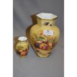 Aynsley Orchard Gold Vases One Large and One Small