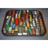 Tray Lot; Approximately 50 Play Worn Matchbox and Lesney Diecast Vehicles