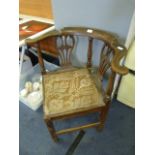 Early 19th Century Oak Corner Chair