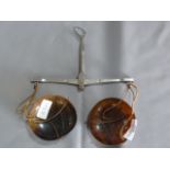 Set of Weighing Scales with Tortoise Shell Pans
