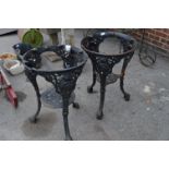 Pair of Cast Metal Pub Tables with Britannia Heads