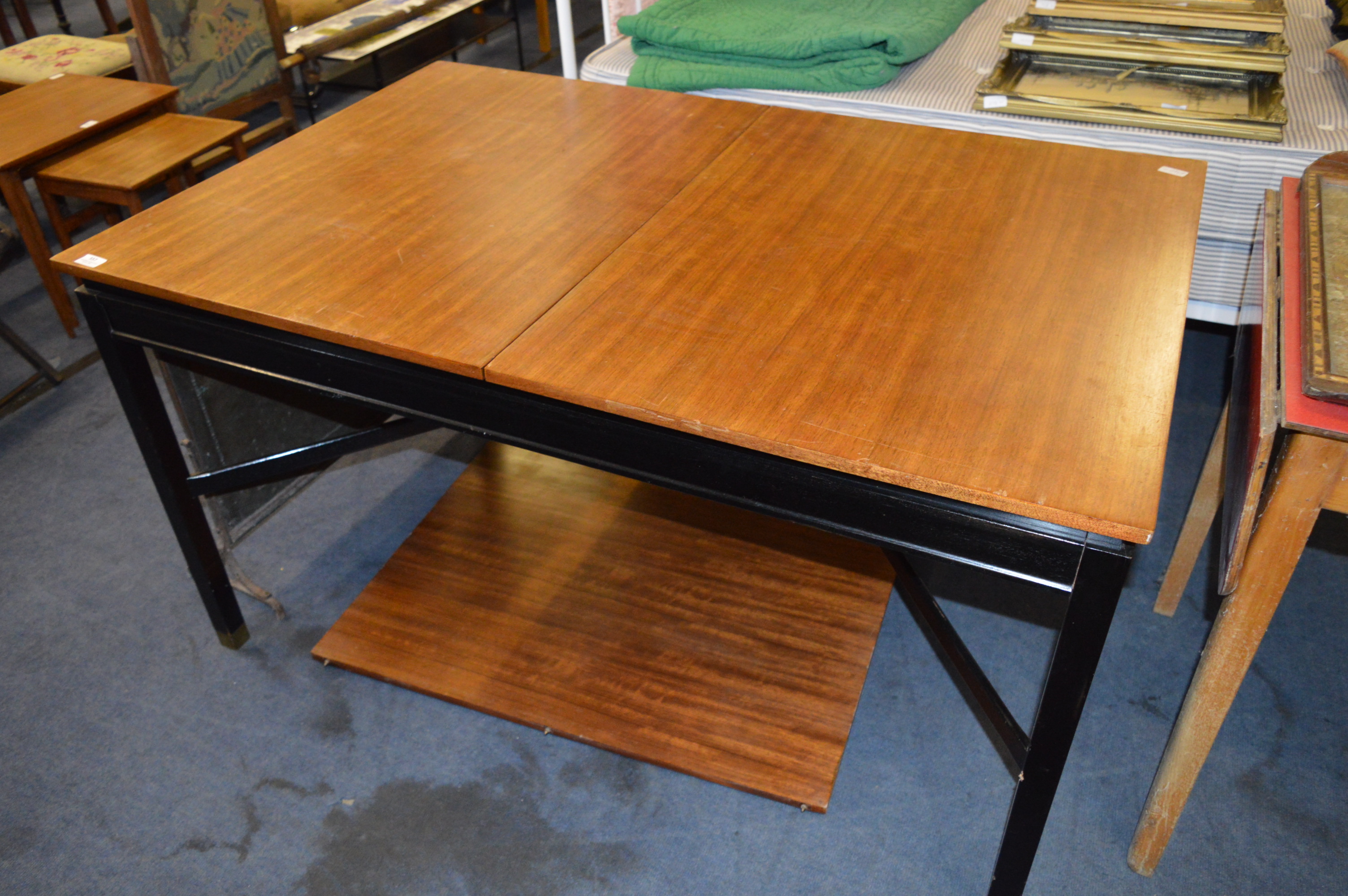 E-Gomme G-Plan 1950's Teak and Ebonised Extending Dining Table