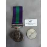 Queen Elizabeth II Medal Malaya and a Tug of War Medal